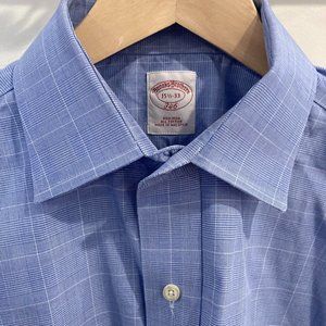 Brooks Brothers Classic Formal Blue Patterned Dress Shirt, French Cuffs